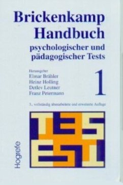 Brickenkamp Handbuch psychologischer und pädagogischer Tests, 2 Bde. - Brähler, Elmar; Brickenkamp, Rolf; Holling, Heinz