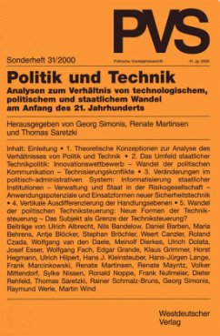 Politik und Technik - Simonis, Georg / Martinsen, Renate / Saretzki, Thomas (Hgg.)