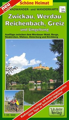 Radwander- und Wanderkarte Wälder um Zwickau, Werdau, Reichenbach, Greiz und Umgebung - Verlag Dr. Barthel