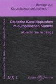 Deutsche Kanzleisprachen im europäischen Kontext