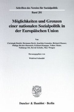 Möglichkeiten und Grenzen einer nationalen Sozialpolitik in der Europäischen Union - Schmähl, Winfried (Hrsg.)