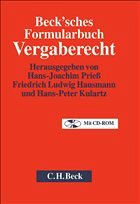 Beck'sches Formularbuch Vergaberecht - Prieß, Hans-Joachim / Kulartz, Hans-Peter (Hgg.)