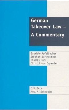 German Takeover Law - By Gabriele Apfelbacher, Stephan Barthelmess, Thomas Buhl u. a.