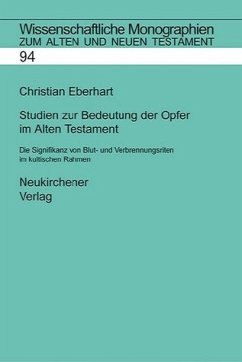 Cover Studien zur Bedeutung der Opfer im Alten Testament