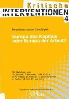 Europa des Kapitals oder Europa der Arbeit? - Bourdieu, Pierre;Krätke, Michael R;Röttger, Bernd