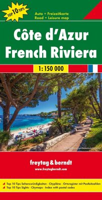 Freytag & Berndt Autokarte Cote d'Azur. Costa Azzurra / Costa Azul / French Riviera