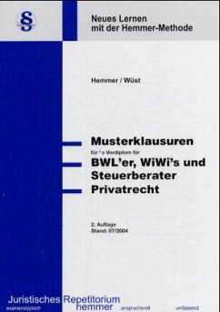 Cover Musterklausuren für's Vordiplom für BWL'er, WiWis und Steuerberater, Privatrecht