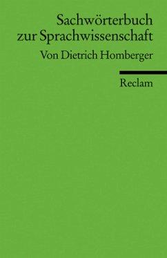 Sachwörterbuch zur Sprachwissenschaft - Homberger, Dietrich