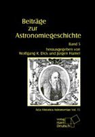 Cover Beiträge zur Astronomiegeschichte