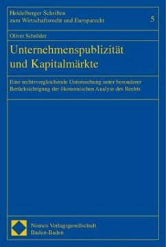 Unternehmenspublizität und Kapitalmärkte - Schröder, Oliver