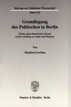 Cover Grundlegung des Politischen in Berlin.