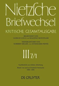 Briefe von und an Friedrich Nietzsche Januar 1880 - Dezember 1884 - Nietzsche, Friedrich;Nietzsche, Friedrich Müller-Buck, Renate; Schmid, Holger