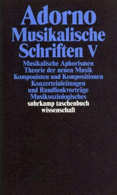 Musikalische Schriften 5 - Adorno, Theodor W.