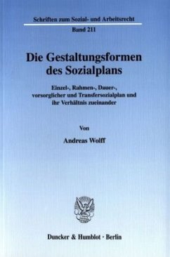 Die Gestaltungsformen des Sozialplans. - Wolff, Andreas