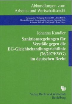 Cover Sanktionsregelungen für Verstöße gegen die EG-Gleichbehandlungsrichtlinie (76/207/EWG) im deutschen Recht