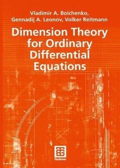 Dimension Theory for Ordinary Differential Equations - Boichenko, Vladimir A.;Leonov, Genadij A.;Reitmann, Volker