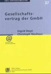 Cover Gesellschaftsvertrag der GmbH