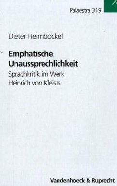 Emphatische Unaussprechlichkeit - Heimböckel, Dieter