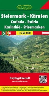 Freytag & Berndt Autokarte Steiermark, Kärnten; Carintia, Estiria. Karinthie; Stiermarken; Styria, Carinthia. Styrie, Carinthie; Stiria, Carinzia
