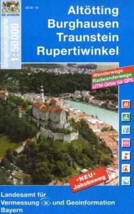 Topographische Karte Bayern Altötting, Burghausen, Traunstein, Rupertiwinkel