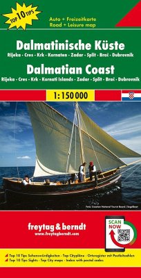 Freytag & Berndt Autokarte Dalmatinische Küste / Dalmatinski obala / Dalmatische kust / Dalmatian Coast / Cote Dalmatie / Costa dalmata