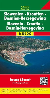 Freytag & Berndt Autokarte Slowenien, Kroatien, Bosnien-Herzegowina. Eslovenia, Croacia, Bosnia-Erzegovina. Slovenie, Croatie, Bosnie-Hercegovine