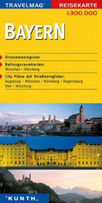 Cover KUNTH Reisekarte Bayern 1:300000 / Travelmag Reisekarten