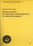 Cover Stärkung der Rechte der Abgeordneten und der Opposition im Landesverfassungsrecht