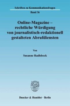 Cover Online-Magazine - rechtliche Würdigung von journalistisch-redaktionell gestalteten Abrufdiensten.