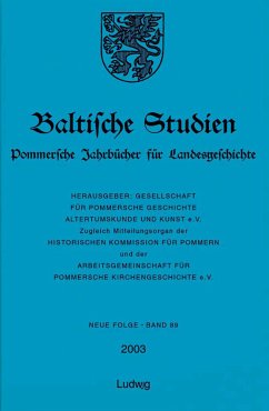 Cover Baltische Studien, Pommersche Jahrbücher für Landesgeschichte, Neue Folge