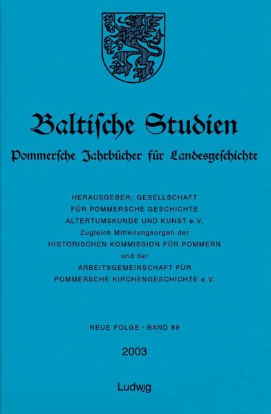 Baltische Studien, Pommersche Jahrbücher für Landesgeschichte, Neue Folge