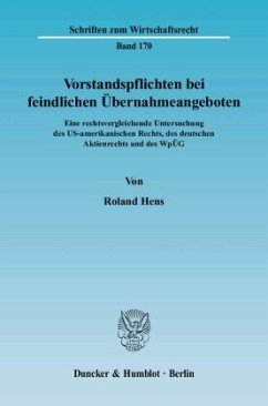 Cover Vorstandspflichten bei feindlichen Übernahmeangeboten.