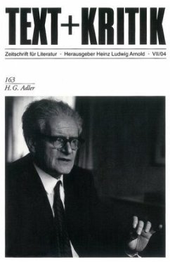 H. G. Adler - Heinz Ludwig Arnold (Hrsg.)