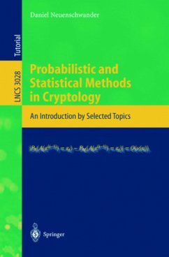 Probabilistic and Statistical Methods in Cryptology - Neuenschwander, Daniel