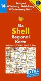 Die Shell Regionalkarte Stuttgart, Würzburg, Heidelberg, Würtemberg Nord