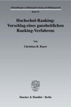 Cover Hochschul-Ranking: Vorschlag eines ganzheitlichen Ranking-Verfahrens.