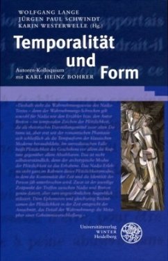 Temporalität und Form - Lange, Wolfgang / Schwindt, Jürgen Paul / Westerwelle, Karin (Hgg.)