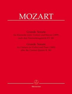 Cover Grande Sonate für Klarinette (Violine) und Klavier, Ausgabe für A-Klarinette und Klavier, Partitur und Solostimme