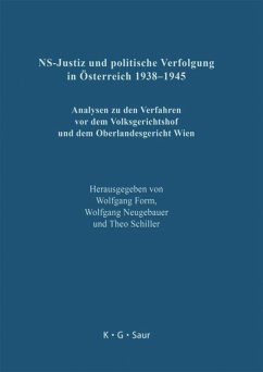 NS-Justiz und politische Verfolgung in Österreich 1938¿1945