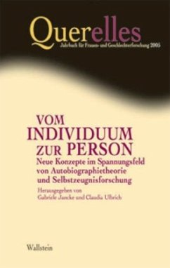 Vom Individuum zur Person / Querelles Bd.10/2005 - Jancke, Gabriele / Ulbrich, Claudia (Hgg.)