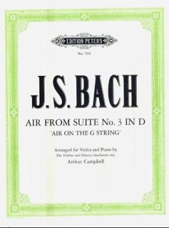 Air, aus der Suite Nr.3 D-Dur, Bearbeitung Violine und Klavier, Klavierpartitur u. Violinstimme - Bach, Johann Sebastian