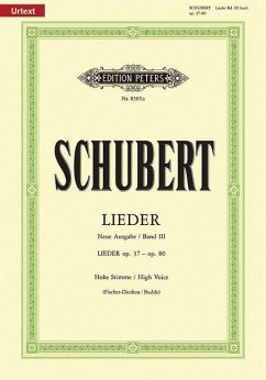 46 Lieder, op.37-39, 41, 43, 44, 52, 56-60, 62, 65, 68, 71-73, 79, 80, h / Lieder (Fischer-Dieskau / Budde), hohe Stimme Bd.3 - Schubert, Franz