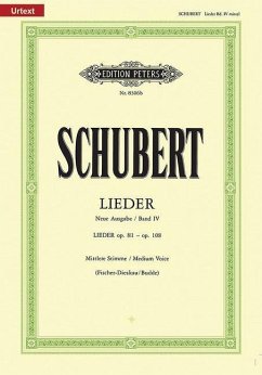 45 Lieder op.81, 83, 85-88, 92, 93, 95-98, 101, 105, 106, 108, m / Lieder (Fischer-Dieskau / Budde), mittlere Stimme Bd.4 - Schubert, Franz