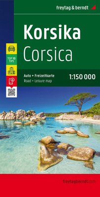 Freytag & Berndt Auto + Freizeitkarte Korsika, Top 10 Tips, Autokarte 1:150.000. Corsica