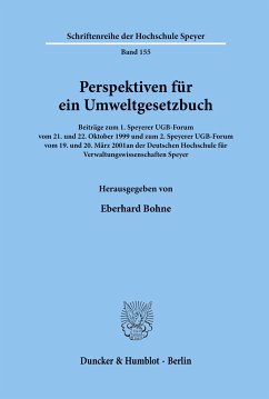 Perspektiven für ein Umweltgesetzbuch. - Bohne, Eberhard (Hrsg.)