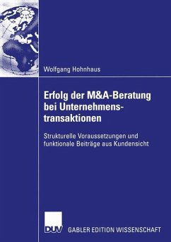 Erfolg der M&A-Beratung bei Unternehmenstransaktionen - Hohnhaus, Wolfgang