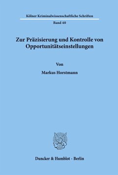 Zur Präzisierung und Kontrolle von Opportunitätseinstellungen. - Horstmann, Markus