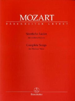 Sämtliche Lieder für mittlere Stimme, Gesang und Klavier - Mozart, Wolfgang Amadeus