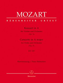 Konzert A-Dur KV219 für Violine und Orchester für Violine und Klavier