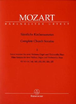 Kirchensonaten, 2 Violinen, Violoncello und Bc., Partitur und Stimmen - Mozart, Wolfgang Amadeus